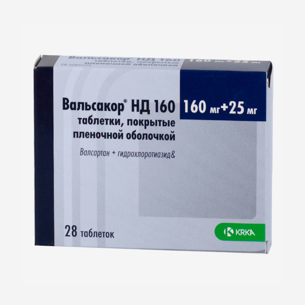 Вальсакор НД 160 таблетки п/о 160мг/25мг  * 28